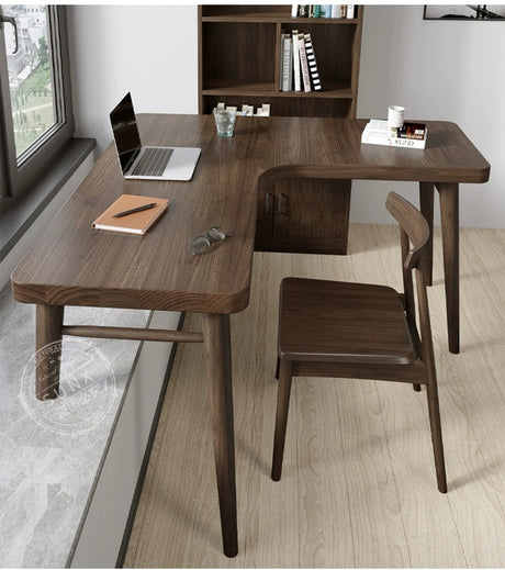 SUNX Full Wood Bay Window Desk from SUNX