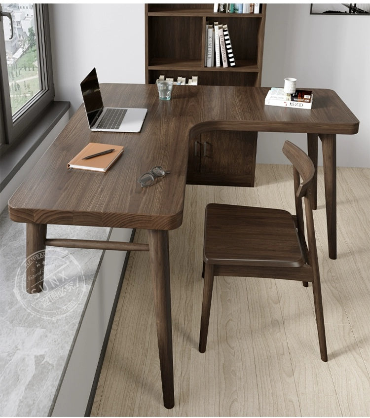 SUNX Full Wood Bay Window Desk from SUNX