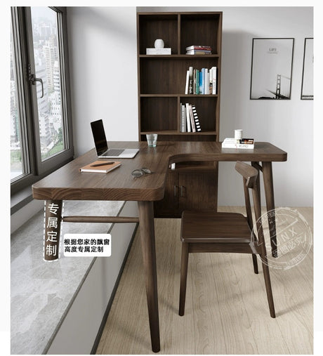 SUNX Full Wood Bay Window Desk from SUNX