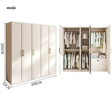 MEIHOUSE French Cream Bedroom Wardrobe Easy Assembly Storage Cabinet from MEIHOUSE