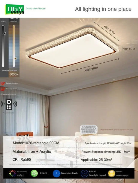 GVG Crystal Bedroom Ceiling Lamp from GVG