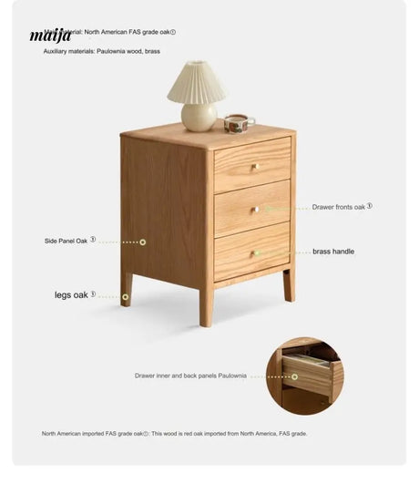 GENJI Andy Solid Wood Bedside Table from GENJI