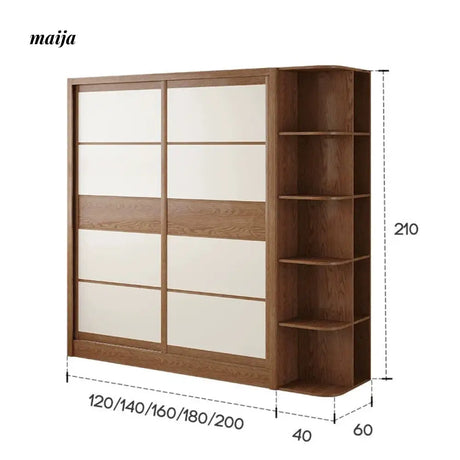 Evanna Sliding Door Solid Wood Wardrobe from maija