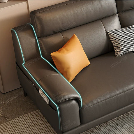 DIPU Tanner Cream Leather Sofa from DIPU