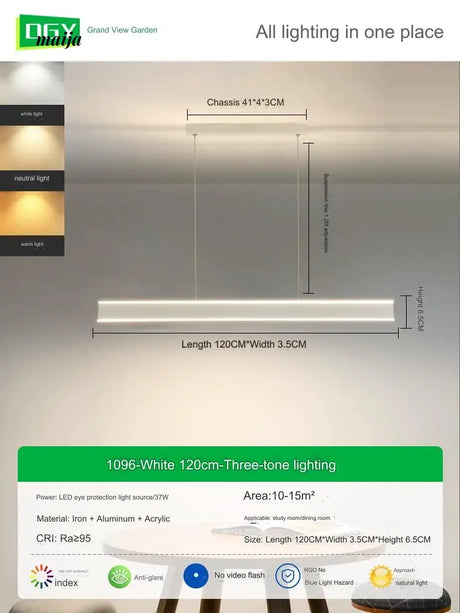 GVG Double-Layer Long Bar Chandelier from GVG