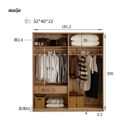 GENJI Lila Sliding Door Wardrobe from GENJI