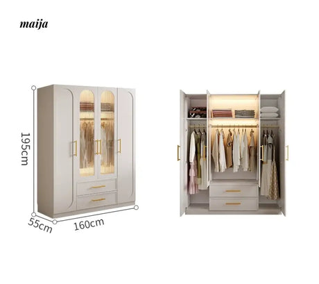 MEIHOUSE French Cream Bedroom Storage Combination Coat Cabinet from MEIHOUSE