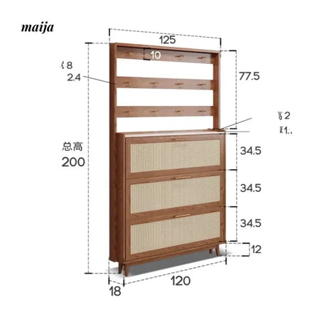 Ultra Thin Solid Wood Shoe Cabinet from maija