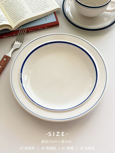 YASUKI Minja Retro Striped Ceramic Soup Bowl from YASUKI