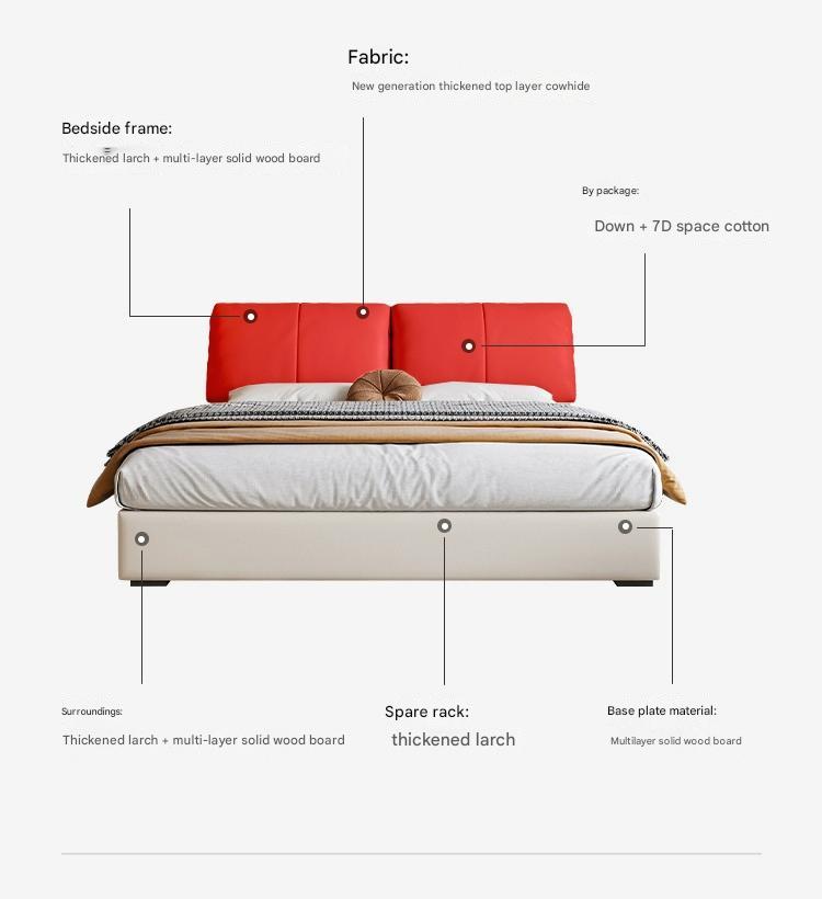 DIPU Brooke Luxury Italian Leather Bed from DIPU