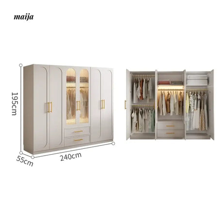 MEIHOUSE French Cream Bedroom Storage Combination Coat Cabinet from MEIHOUSE