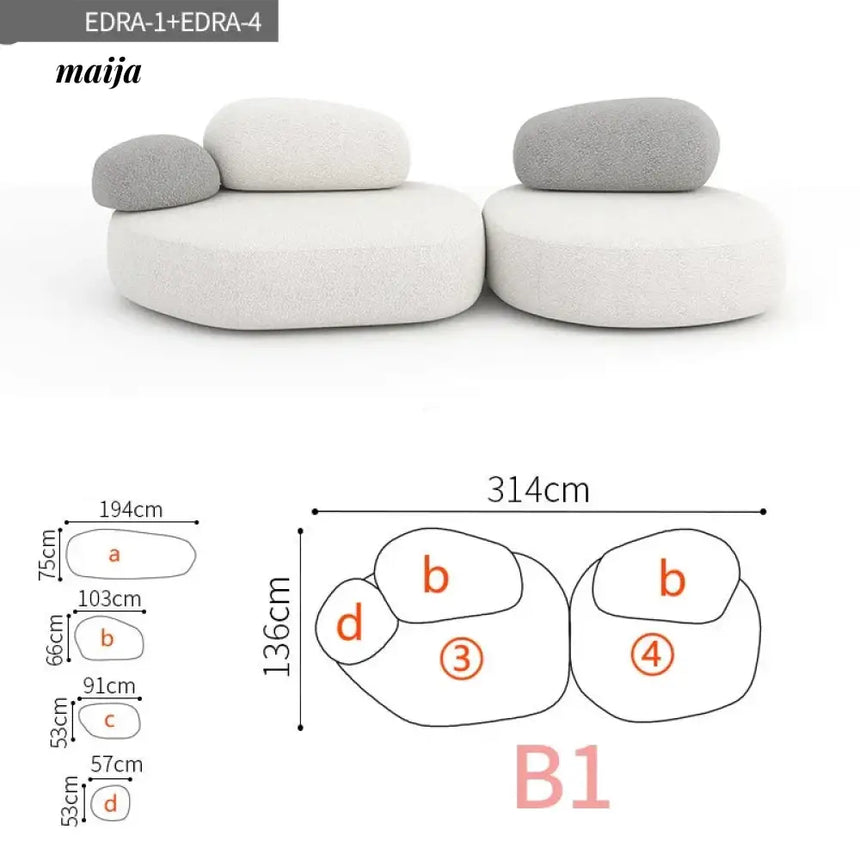 NAVI Pebbles Fabric Sofa from NAVI