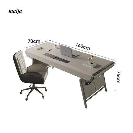 Brentwood Saddle Leather Office Desk from AI