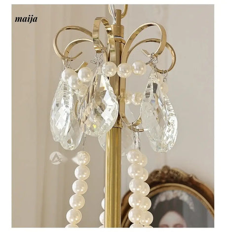 NANCY French Cream Chandelier Pleated Glass Shade from NANCY