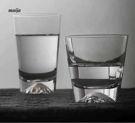 JOTO Fuji Mountain Glass Cup Handmade Snow Mountain Whiskey Cup from JOTO