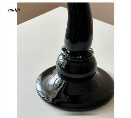 GUIFOU Retro Black Glass Candlestick from GUIFOU