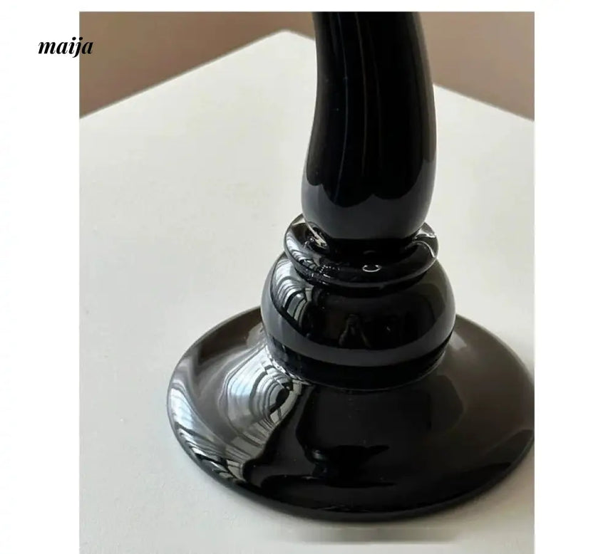 GUIFOU Retro Black Glass Candlestick from GUIFOU