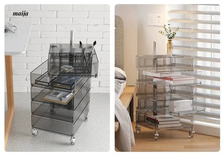 LOWERLEFT Rotating Acrylic Bedside Table from Lower Left