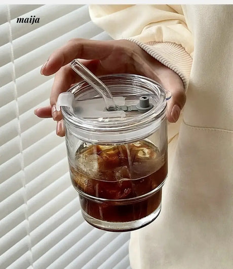 BANKE Bamboo Glass Straw Coffee Milk Cup from BANKE