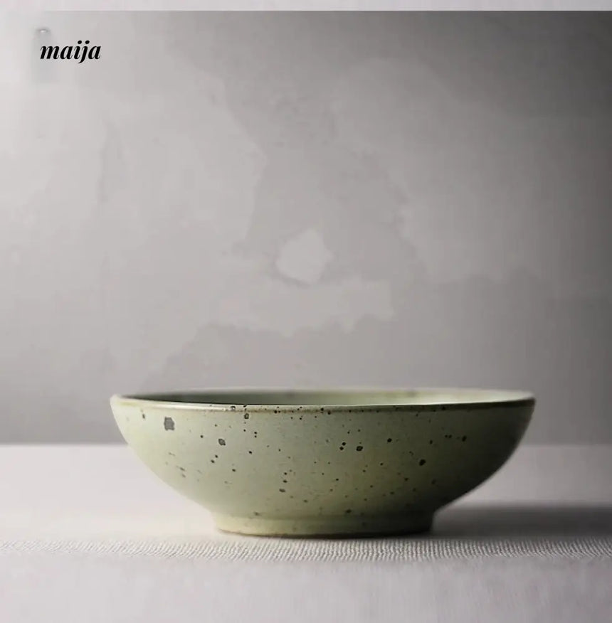 JOTO Eight Year Rough Ceramic Fruit Plate Handmade Retro Dish from MOSE