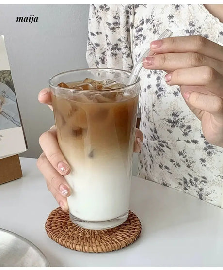 BANKE Straw Glass Milk Coffee Drinking Cup from BANKE