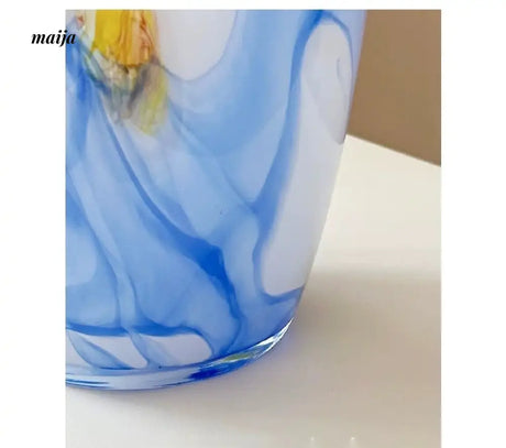 GUIFOU Blue Texture Glass Vase from GUIFOU