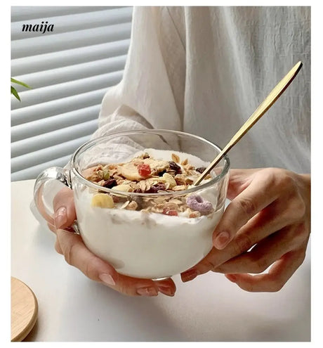 BANKE Wide Mouth Glass Oat Breakfast Bowl from BANKE
