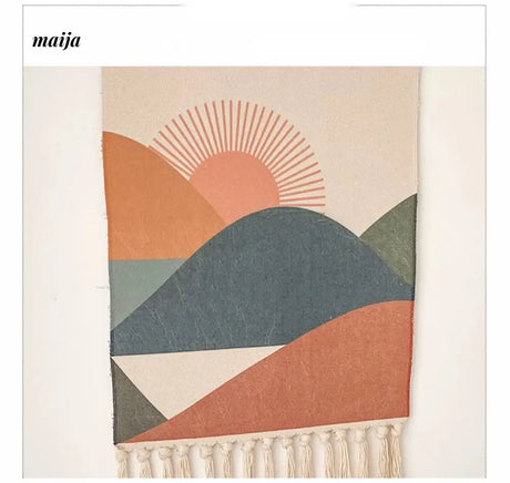 MAN YUE HOME Woven Tapestry for Bedroom Canvas Cotton Linen from MAN YUE HOME