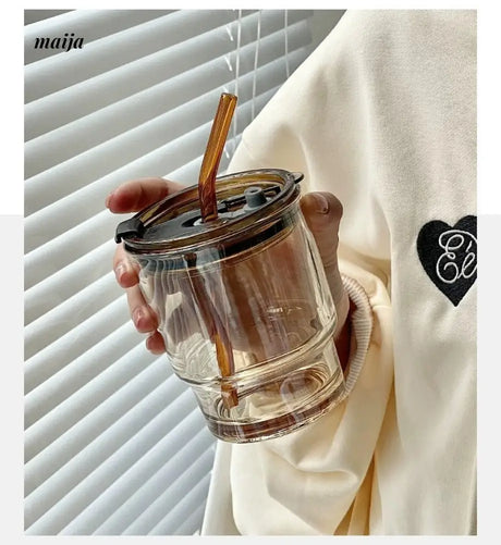 BANKE Bamboo Glass Straw Coffee Milk Cup from BANKE