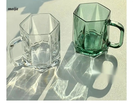 BANKE Diamond Hexagonal Transparent Coffee Glass Cup from BANKE