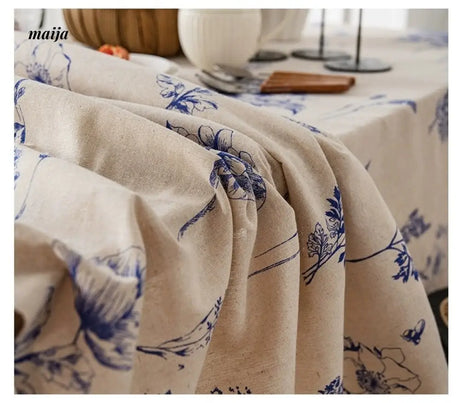 MAN YUE HOME Retro Cotton Tablecloth for Dining or Coffee Table from MAN YUE HOME
