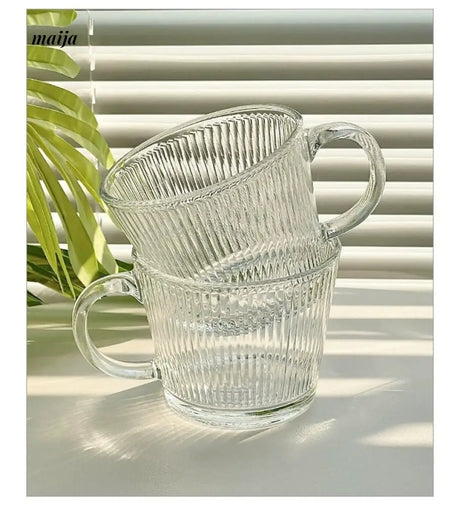 BANKE Vertical Handle Latte Glass Coffee Mug from BANKE