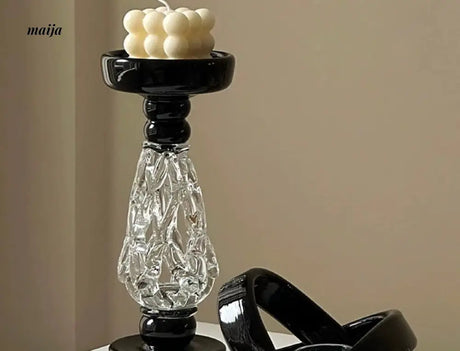 GUIFOU Retro Baroque Glass Candlestick from GUIFOU