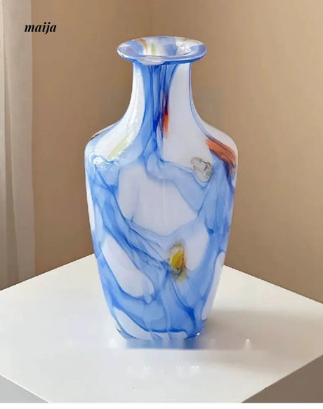GUIFOU Blue Texture Glass Vase from GUIFOU