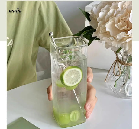 BANKE Rectangular Transparent Glass Cold Drink Cup from BANKE