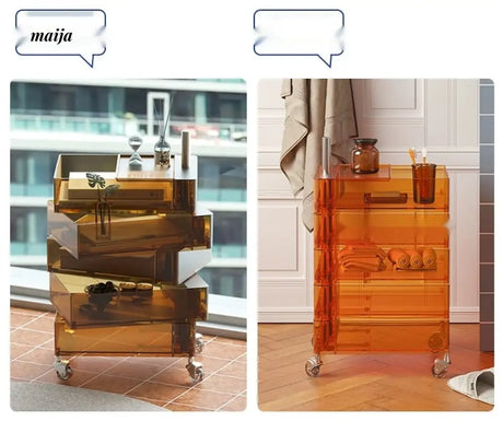 LOWERLEFT Rotating Acrylic Bedside Table from Lower Left