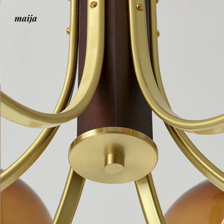 NANCY Copper Walnut Chandelier Art Design from NANCY