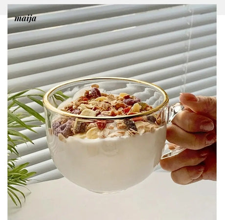 BANKE Wide Mouth Glass Oat Breakfast Bowl from BANKE