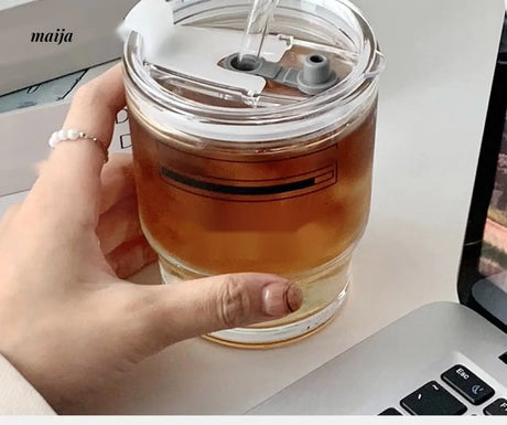BANKE Summer Portable Glass Latte Coffee Cup from BANKE