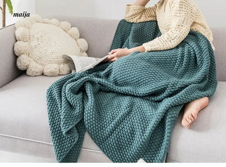 MAN YUE HOME Scandinavian Knitted Sofa with Duvet for Sleep from MAN YUE HOME
