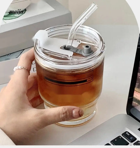 BANKE Summer Portable Glass Latte Coffee Cup from BANKE