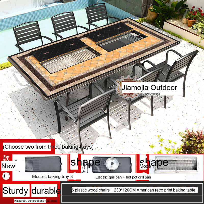 MOJIA Yannis Smokeless Electric Korean BBQ & Hot Pot Grill Table from MOJIA