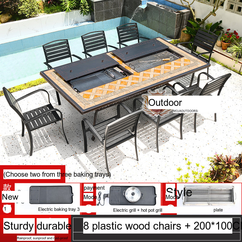 MOJIA Yannis Smokeless Electric Korean BBQ & Hot Pot Grill Table from MOJIA