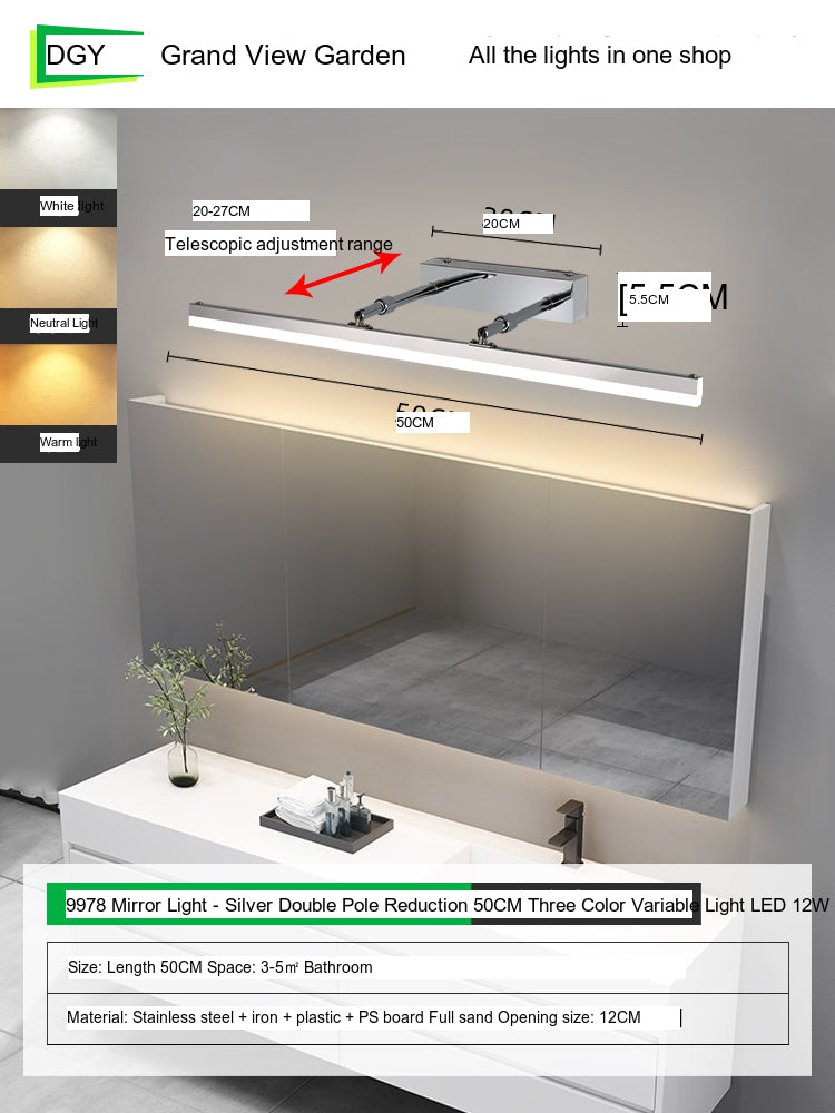 GVG Telescopic Mirror Cabinet Interior Light from GVG