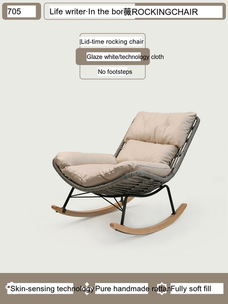 WEIWU Noah Rattan Belly Rocking Chair from WEIWU