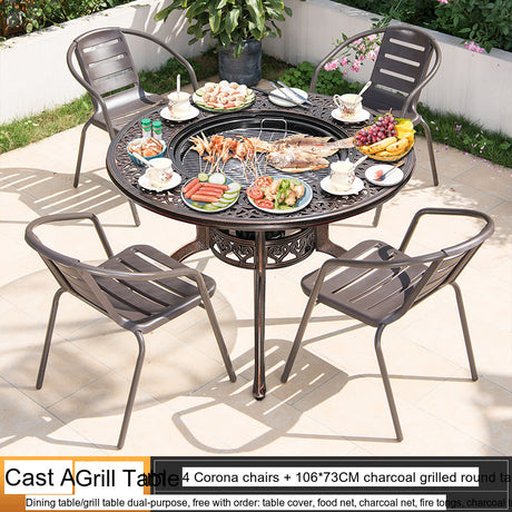 MOJIA Aurelia Outdoor Garden Barbecue Dining Set with Modern Appeal from MOJIA