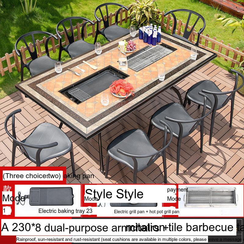 MOJIA Yannis Smokeless Electric Korean BBQ & Hot Pot Grill Table from MOJIA
