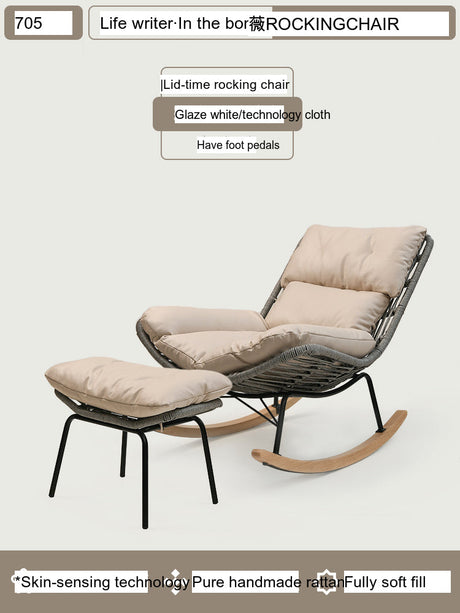 WEIWU Noah Rattan Belly Rocking Chair from WEIWU
