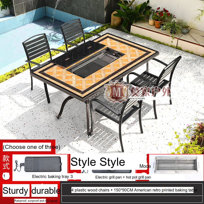 MOJIA Yannis Smokeless Electric Korean BBQ & Hot Pot Grill Table from MOJIA