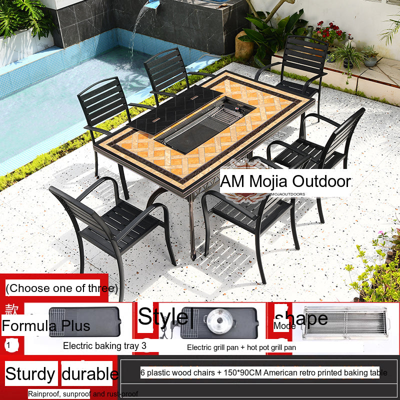 MOJIA Yannis Smokeless Electric Korean BBQ & Hot Pot Grill Table from MOJIA